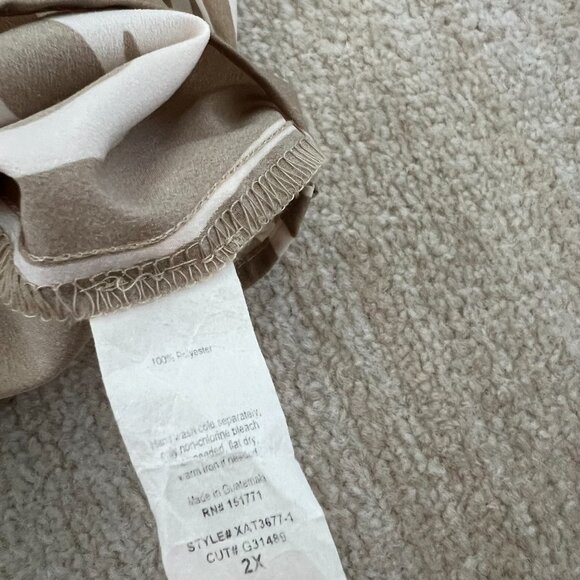 Korye Boho Tab Sleeve Tie Front Blouse Top 2X - Picture 9 of 9